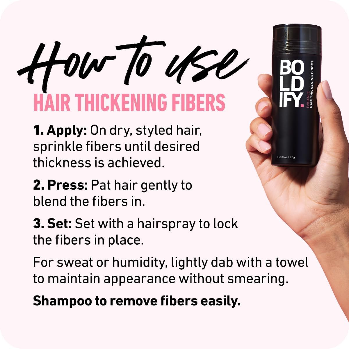 BOLDIFY Hair Fibers (56g) - Fill In Thinning and Fine Hair for an Instantly Fuller, Thicker Look - 14 Shades for Women & Men - Color: Select on Amazon.
