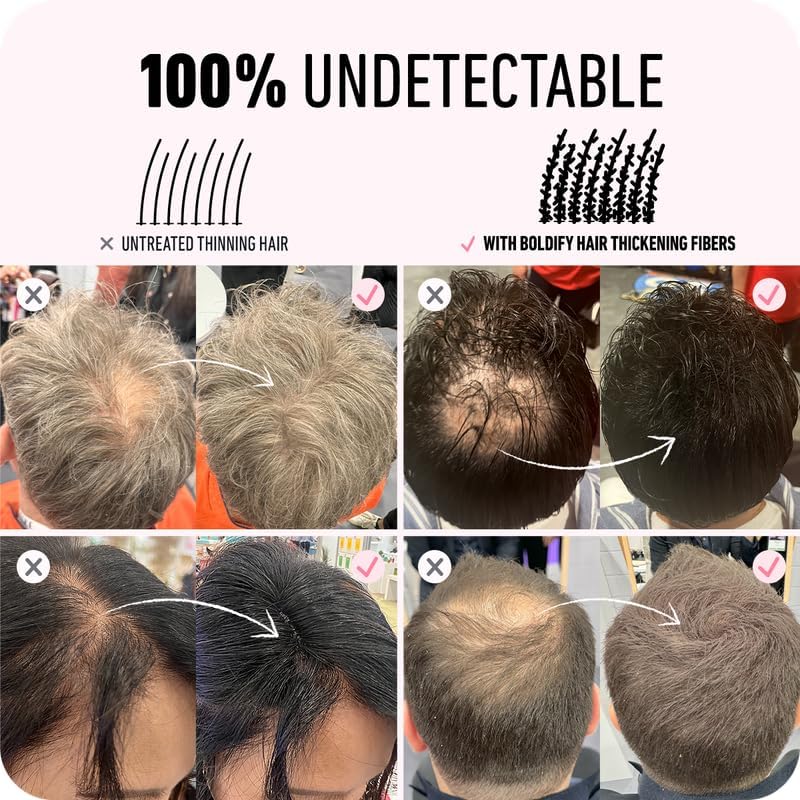 BOLDIFY Hair Fibers (56g) - Fill In Thinning and Fine Hair for an Instantly Fuller, Thicker Look - 14 Shades for Women & Men - Color: Select on Amazon.
