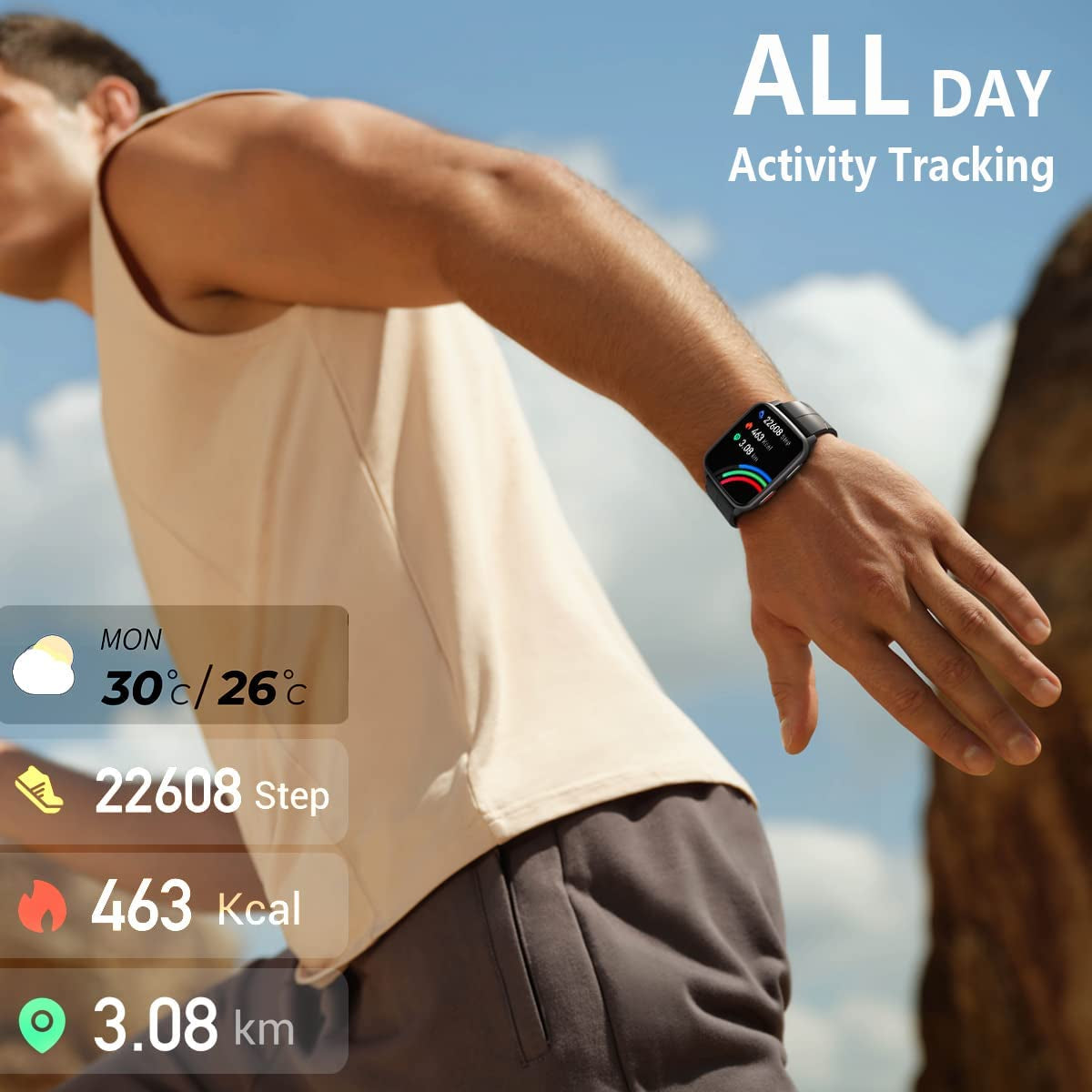 Revolutionary Fitness Tracker Smart Watch with 24/7 Health Monitoring, Sleep Tracking, and IP68 Waterproof Design for Active Lifestyles