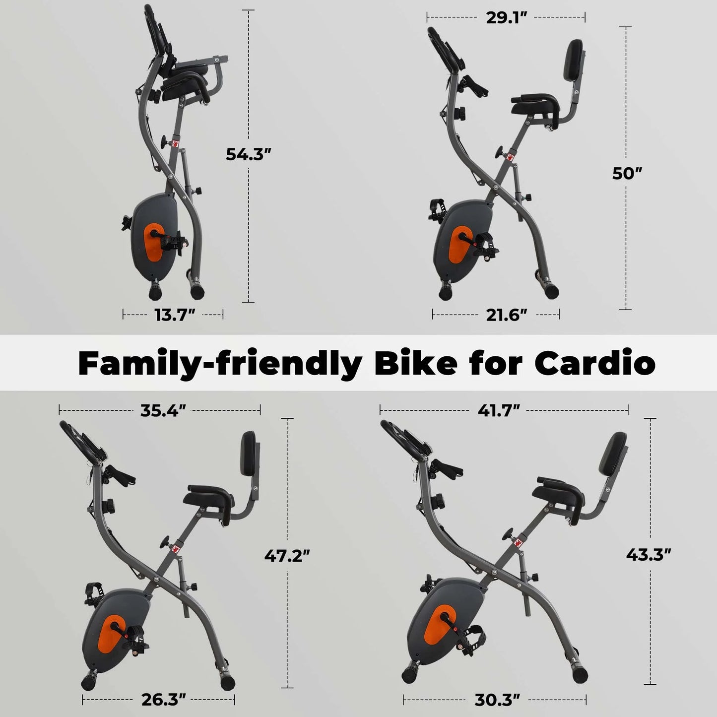 Transform Your Fitness Routine with the 3-in-1 Folding Magnetic Exercise Bike - Adjustable Resistance & Arm Bands for Home Use
