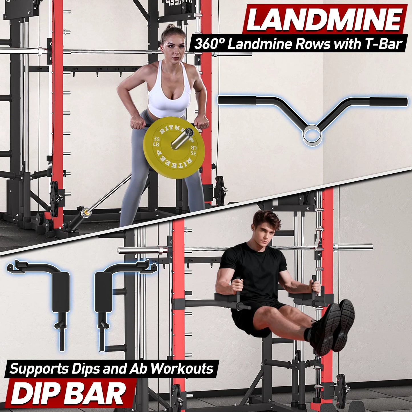 PMAX-4750 Dual Plate Loaded Squat Machine - Complete Gym Equipment Package