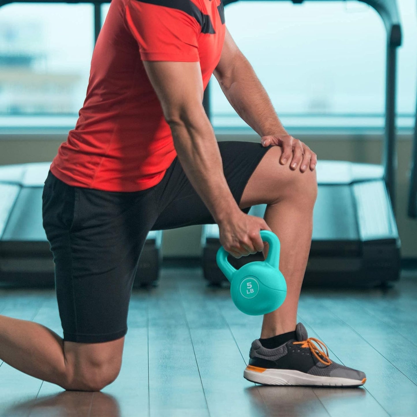 Kettlebell Weights for Total Body Fitness Training, 5 lb Easy Grip Design