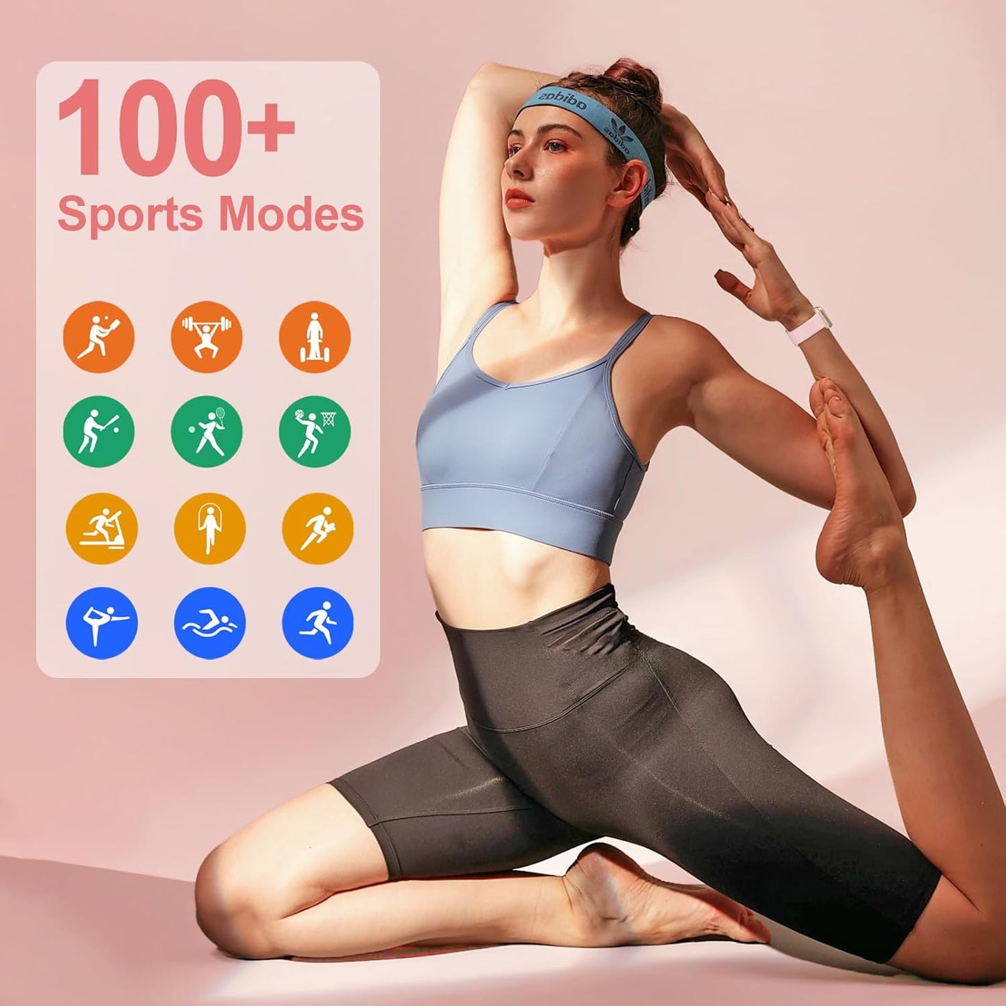 Health Fitness Tracker 2024 with 24/7 Heart Rate, Blood Oxygen, Blood Pressure, Sleep Tracker, IP68 Waterproof Activity Trackers with Step Tracker, Pedometer (S & L Bands Included)