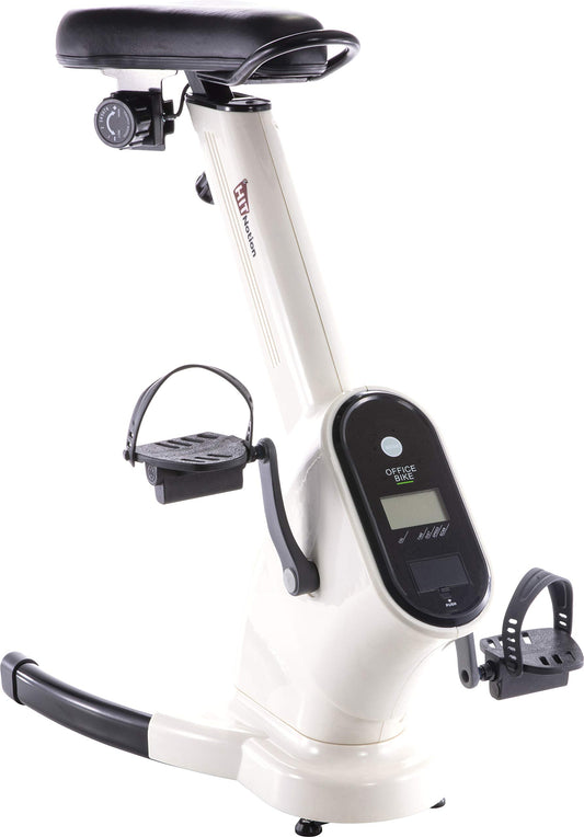 Upright Training X-Bike With Magnetic Resistance - Exercise Cycling Bicycle for Cardiac Aerobic Exercise, White - Keep Fit at Work or Home - 8 gears - Digital Display - Arm Rest - Non-Slip Pedals