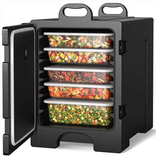 81QT End-Loading Food Warmer Insulated Food Pan Carrier 5 Food Pan Capacity