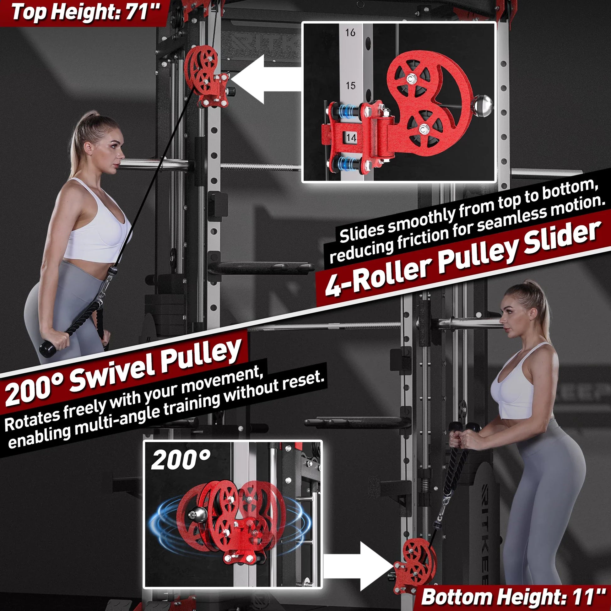 PMAX 5600 Smith Machine Professional Home Gym System