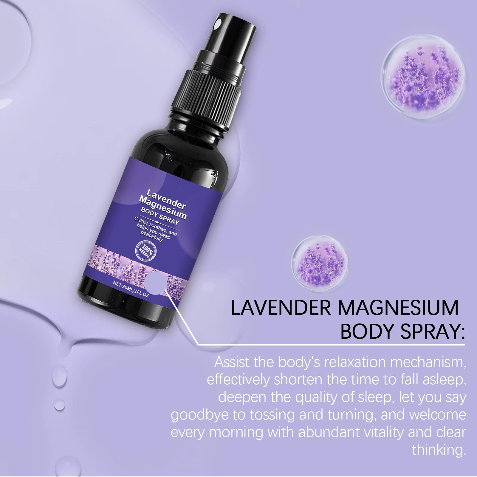 Lavender and Vanilla Aromatherapy Sleep Spray - 30ml Pillow Mist for Deep Sleep and Relaxation