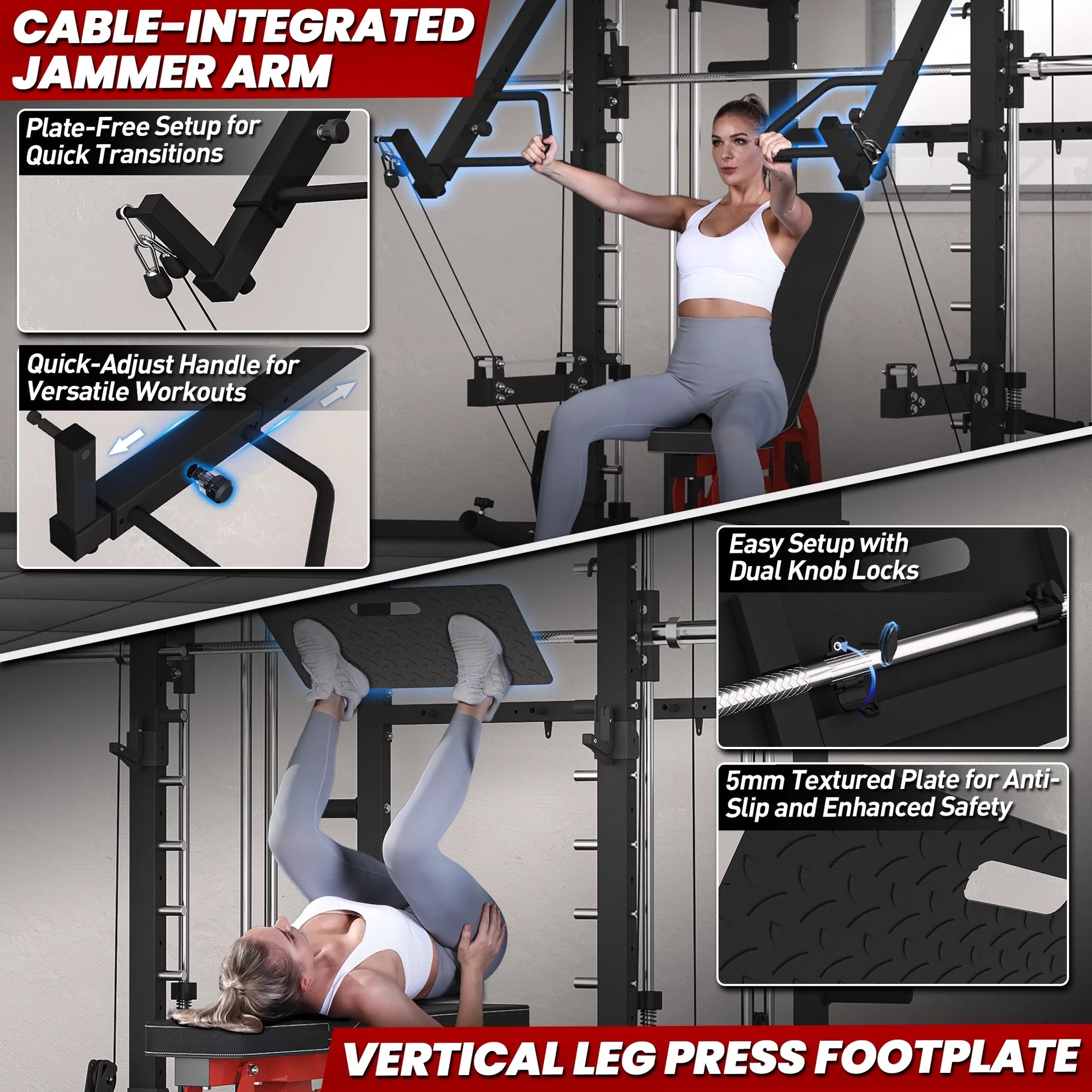 PMAX-4750 Dual Plate Loaded Squat Machine - Complete Gym Equipment Package