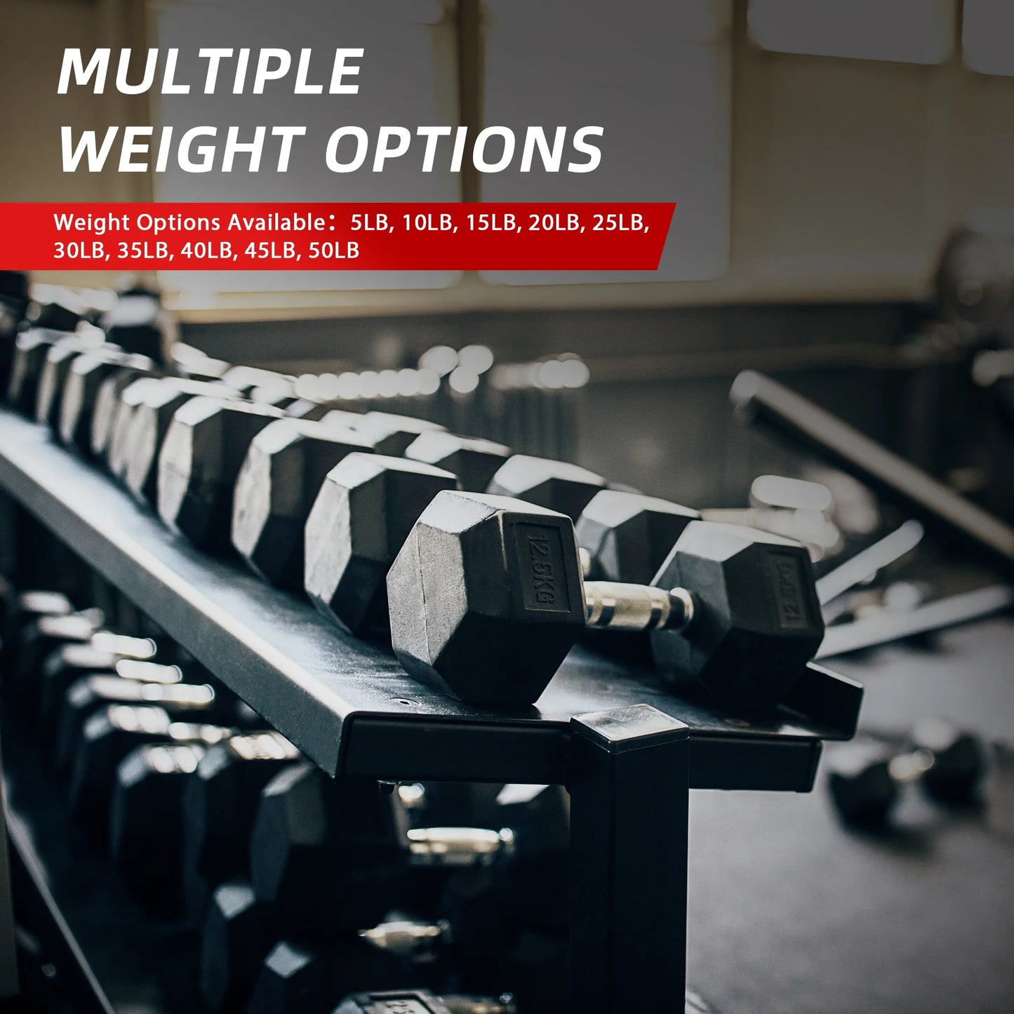 20 lb Rubber Encased Hex Dumbbell - Single, Black