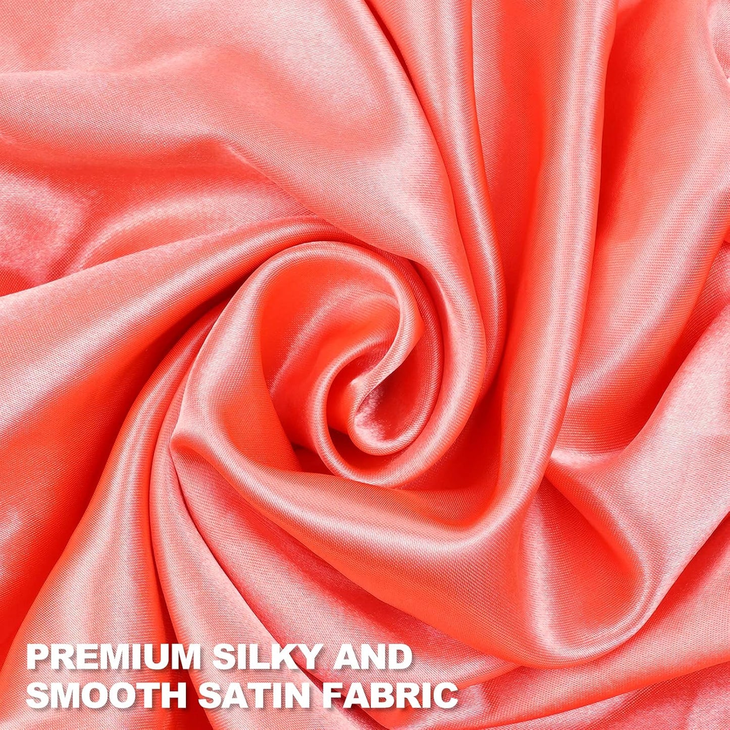 Double-Sided Adjustable Satin Sleep Cap in Coral