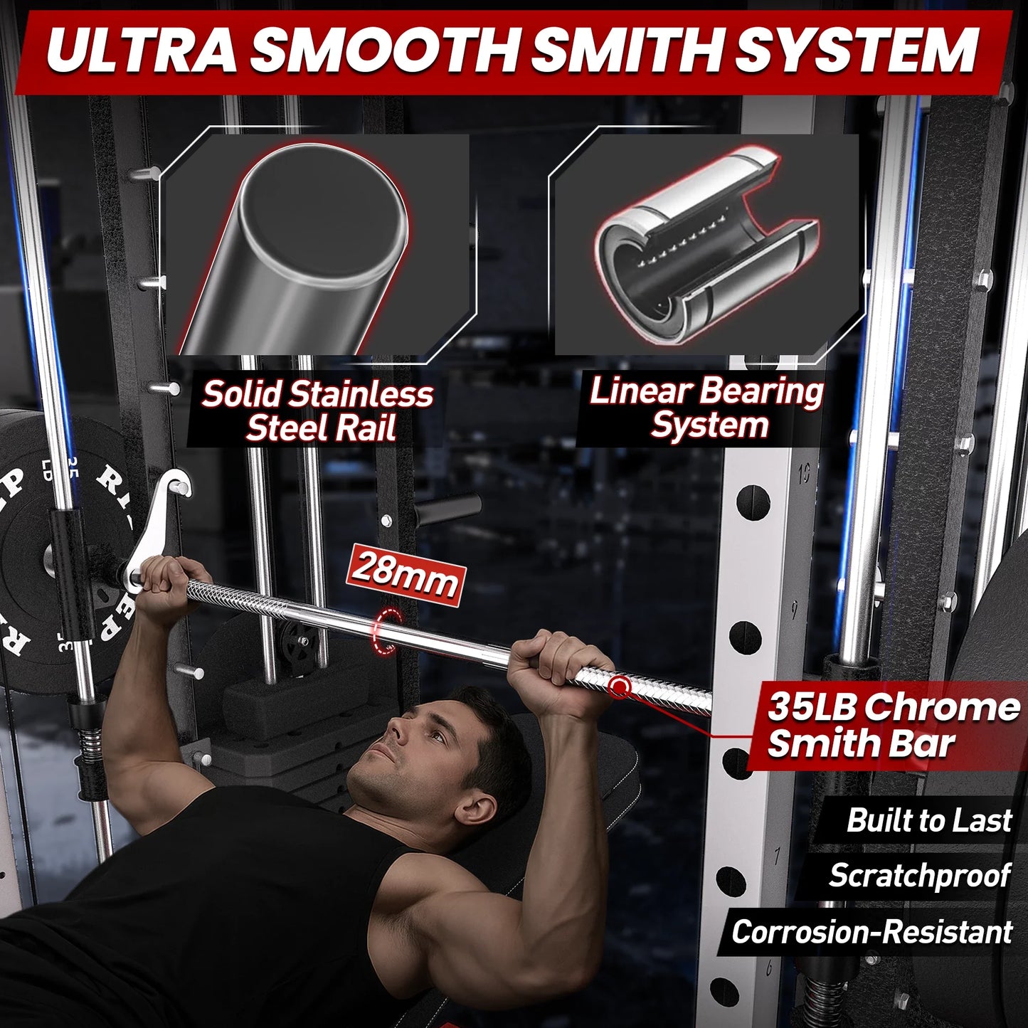 PMAX 5600 Smith Machine Professional Home Gym System