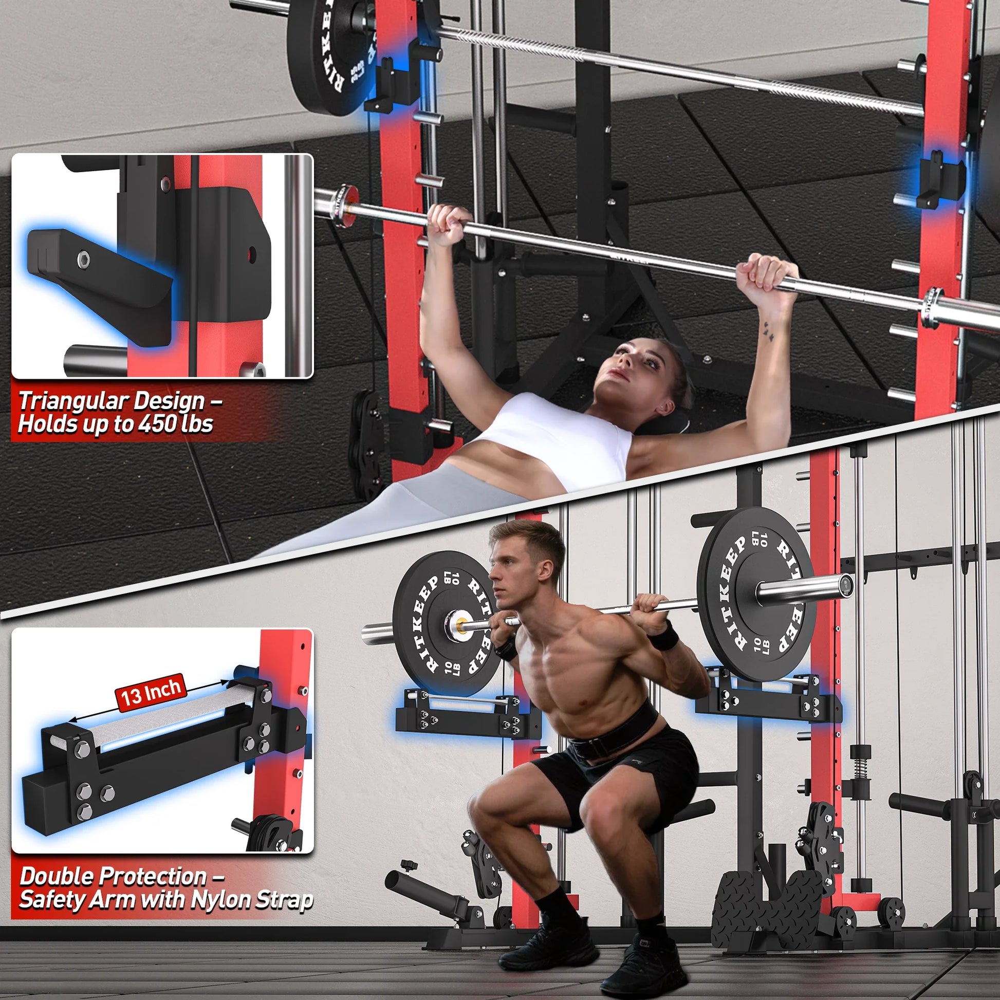 PMAX-4750 Dual Plate Loaded Squat Machine - Complete Gym Equipment Package