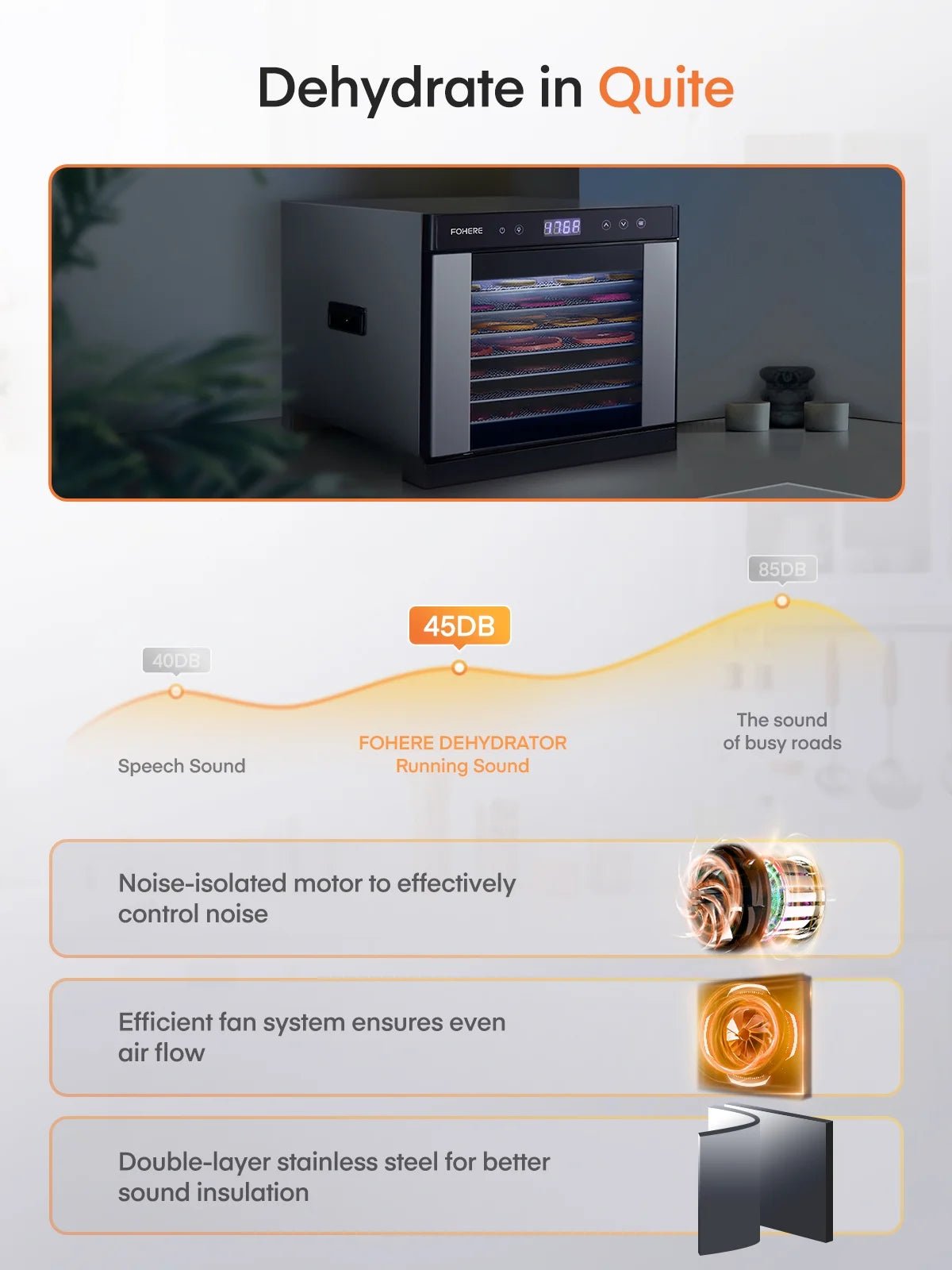 Food Dehydrator 800 W 8-Tray Food Dehydrator