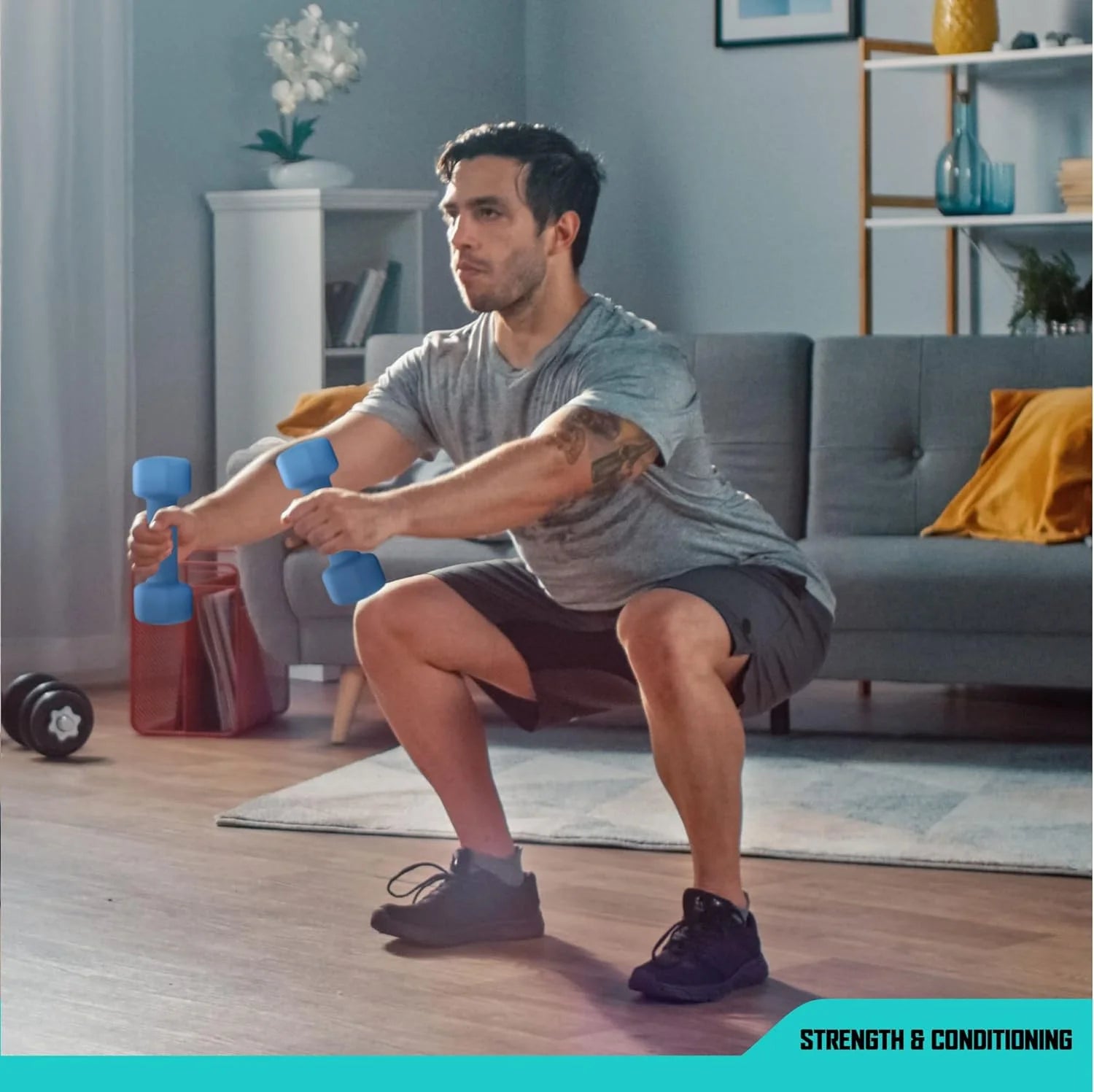 Neoprene Dumbbell Set with Non-Slip Grip - 8 lb Arm Weights for Training and Fitness