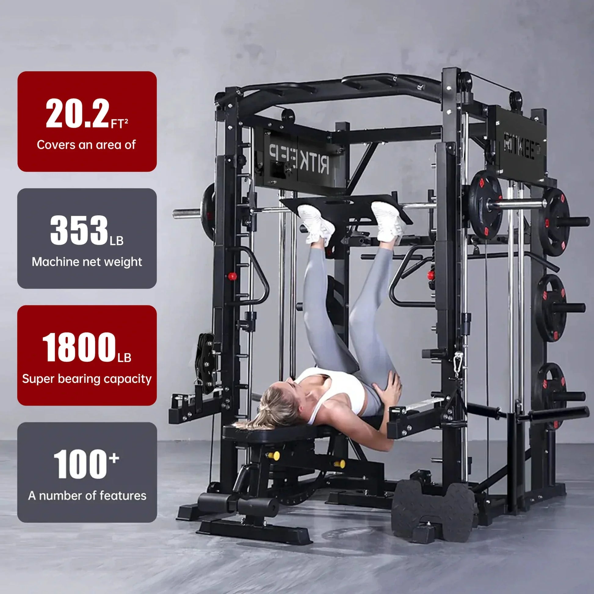 PMAX-4750 Dual Plate Loaded Squat Machine - Complete Gym Equipment Package